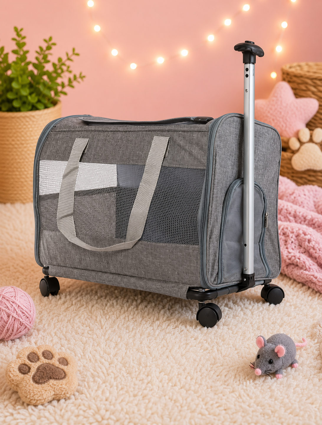 🐾 Transportador con ruedas para perros y gatos 🐶🐱