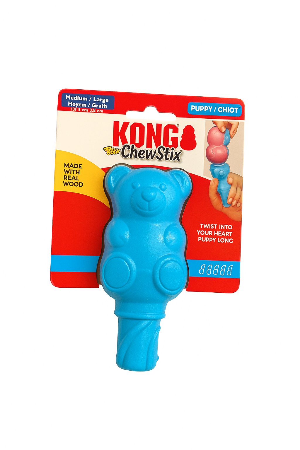 🐶💛 KONG ChewStix Puppy – Juguete para Cachorros hecho con Madera Real