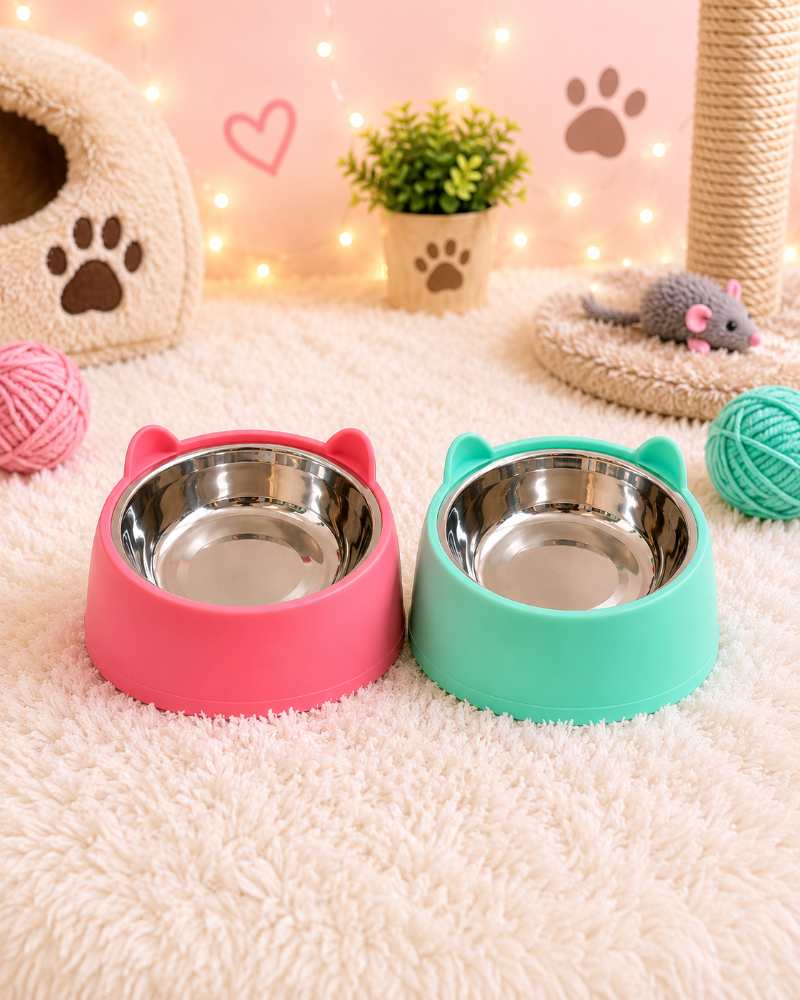 🐱💕 Comedero para Gato con Diseño de Orejitas 💕