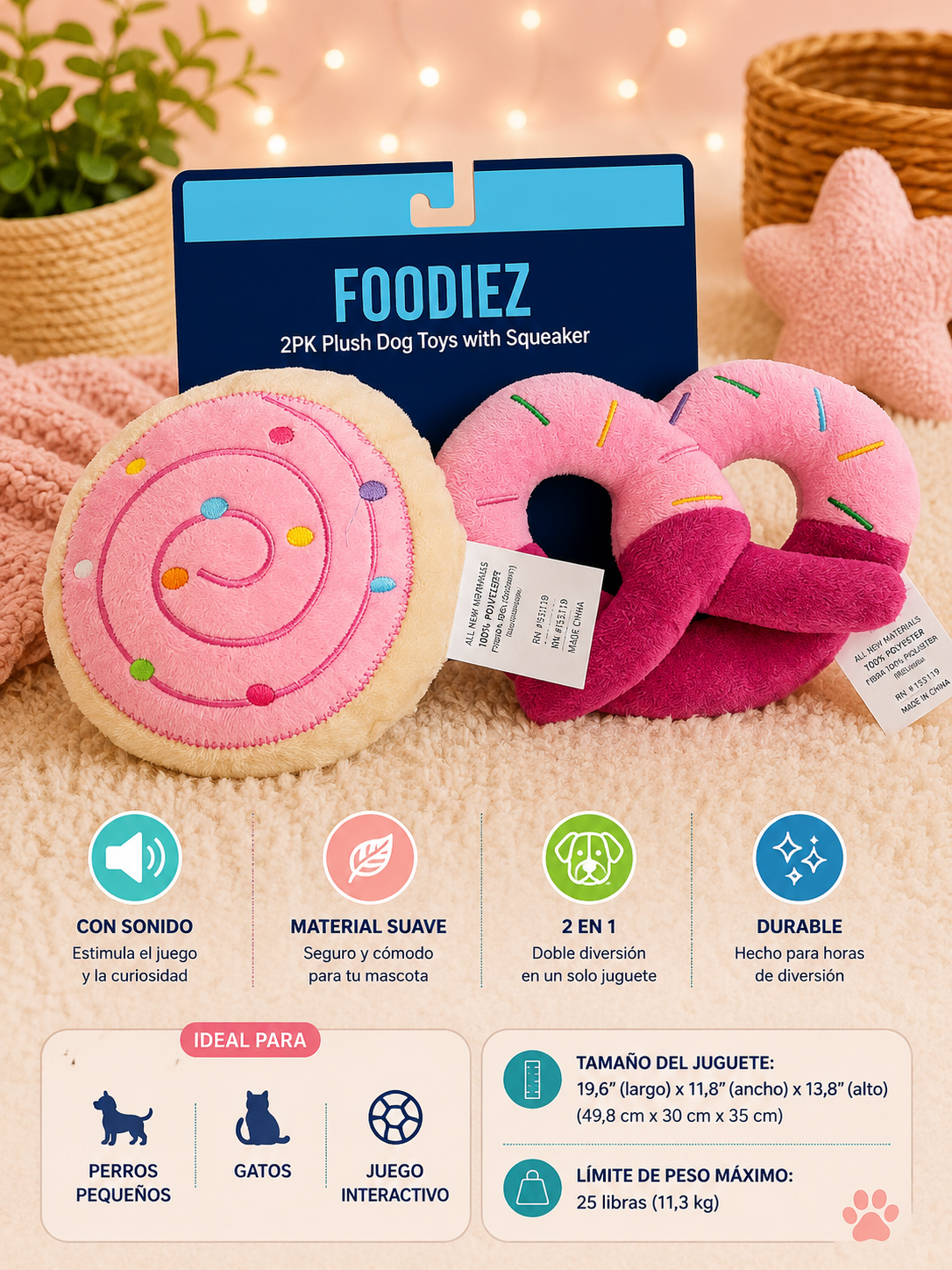 🥨🍪 Set de Peluche Galleta & Pretzel
