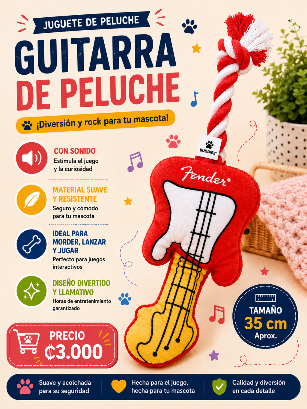 🎸 Guitarra de Peluche 🐾