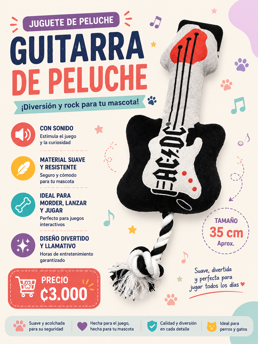 🎸 Guitarra de Peluche 🐾