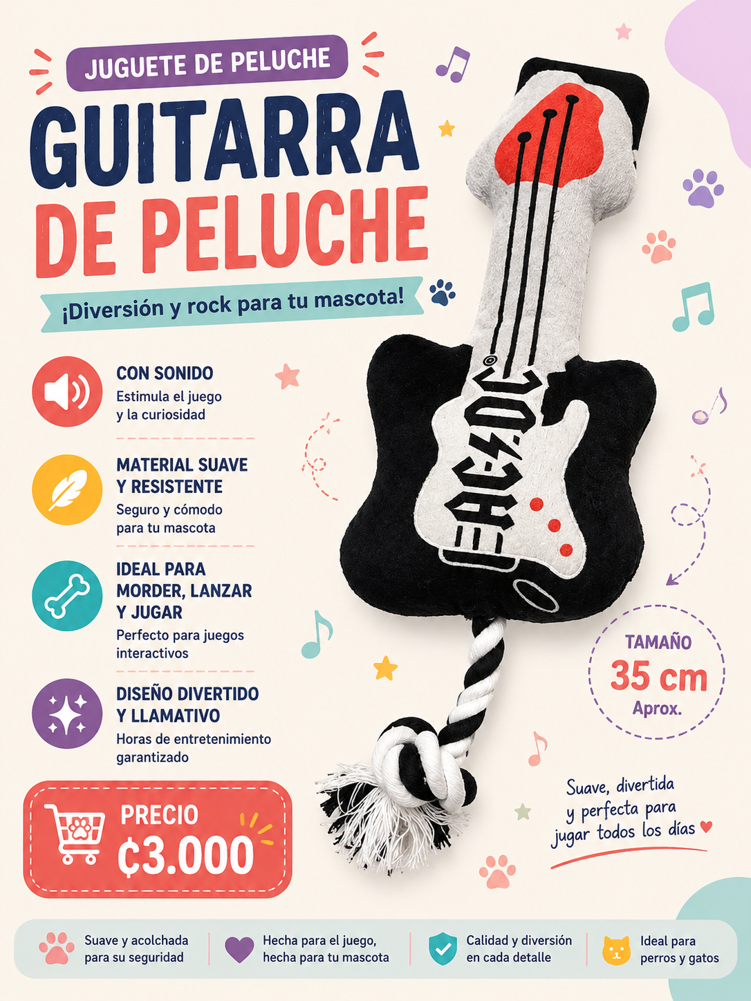 🎸 Guitarra de Peluche 🐾