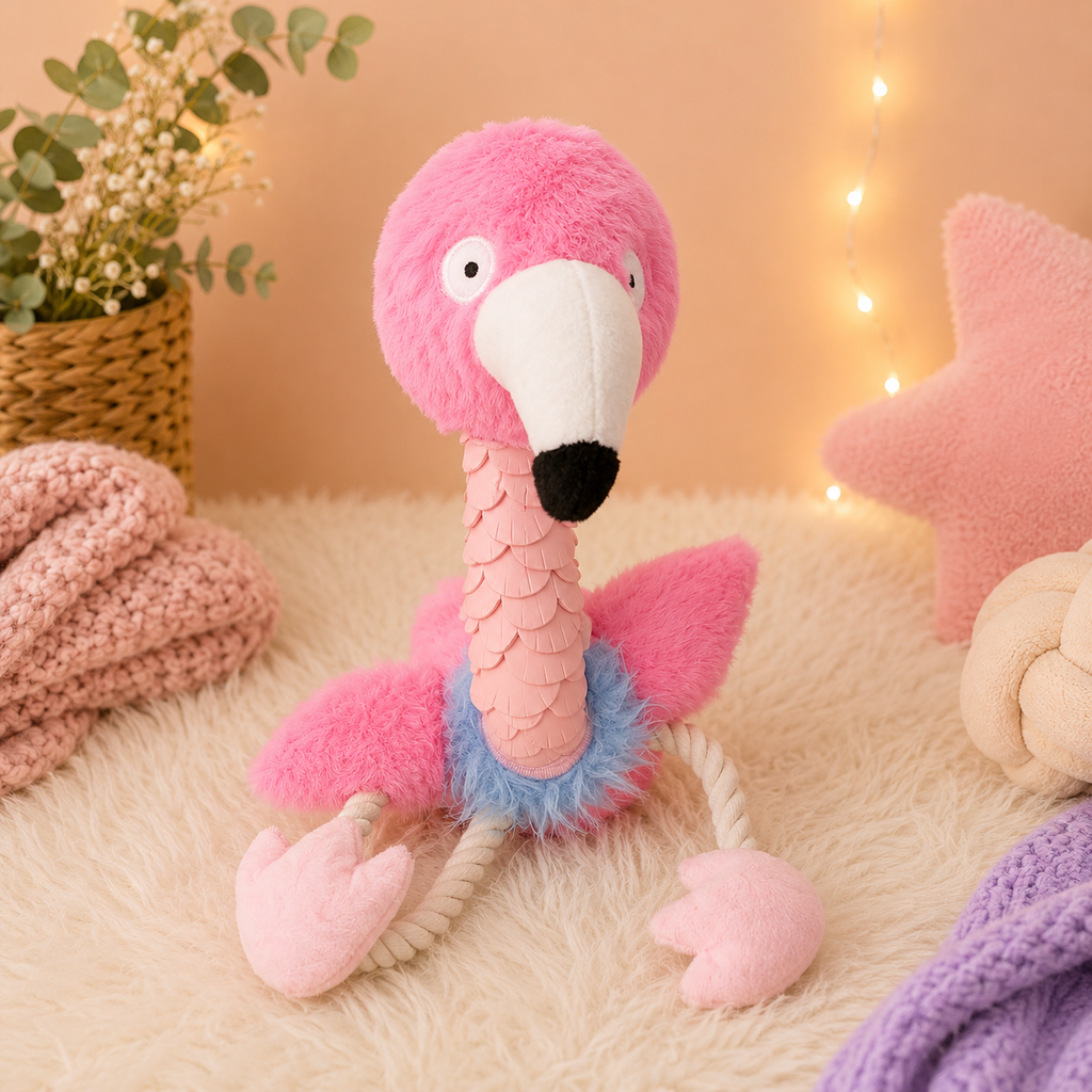 🦩 Pelícano Rosa de Peluche con Cuerda 🦩